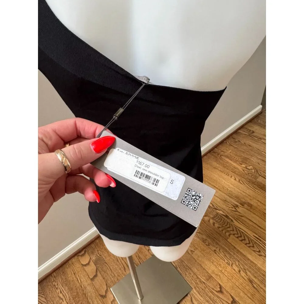 NWT D.Exterior One Shoulder Knit Top Black Size Small - Picture 4 of 5